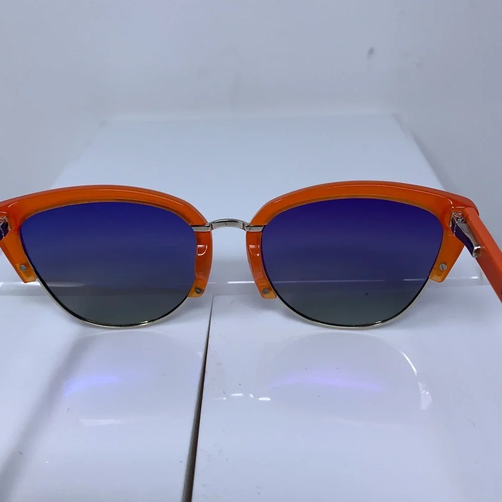 Elton John Unisex Mango Orange Flowerpower Sunglasses New